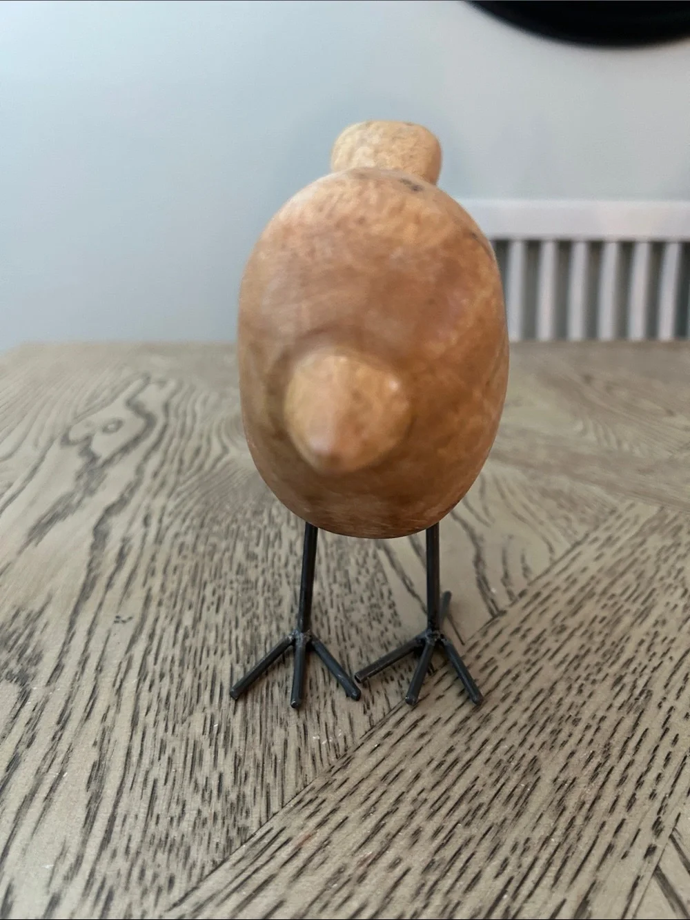Wooden Bird Figurine in Natural Brown
